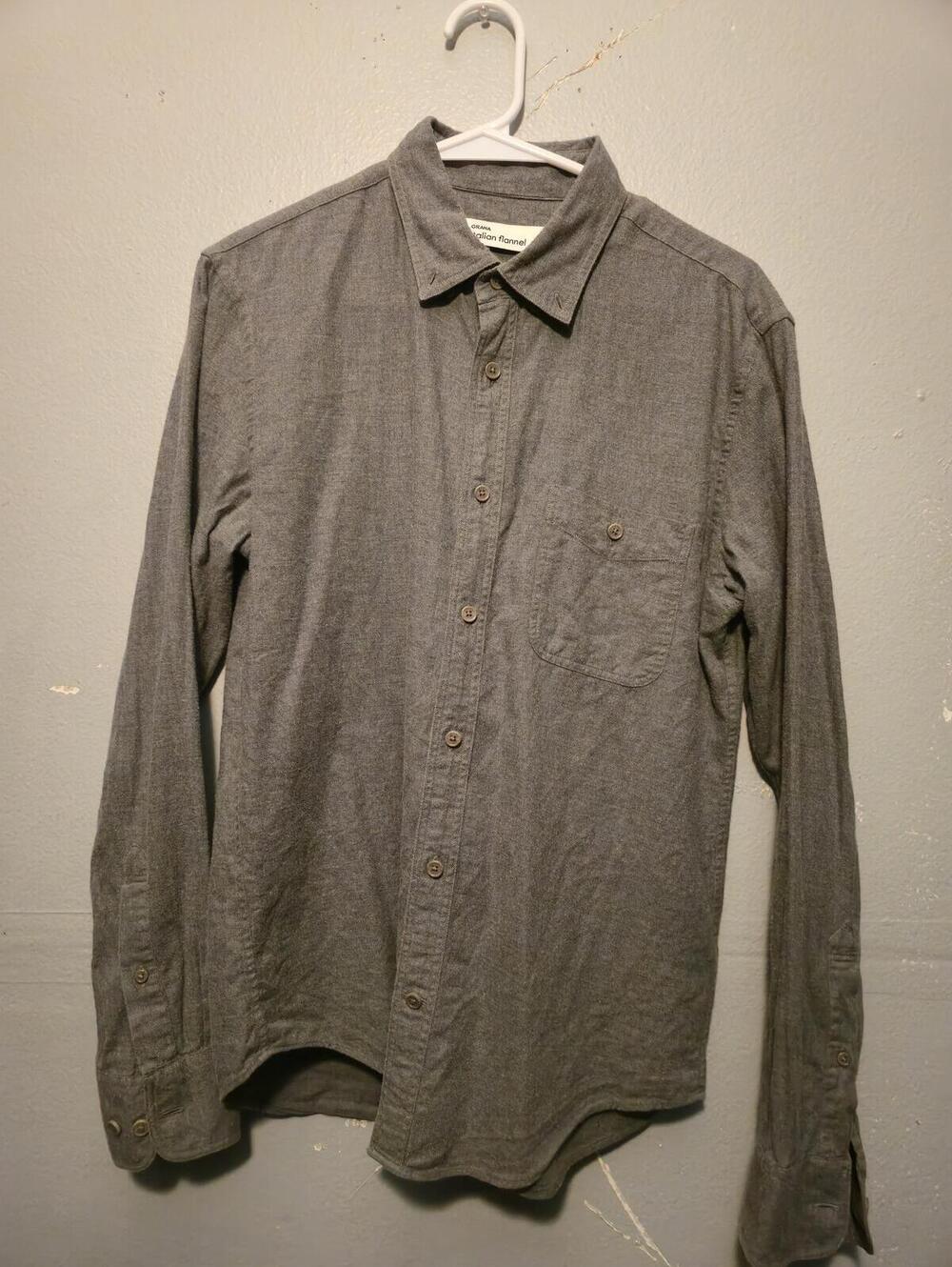 GRANA Italian Flannel Gray Button-Up MENS Shirt Size SMALL